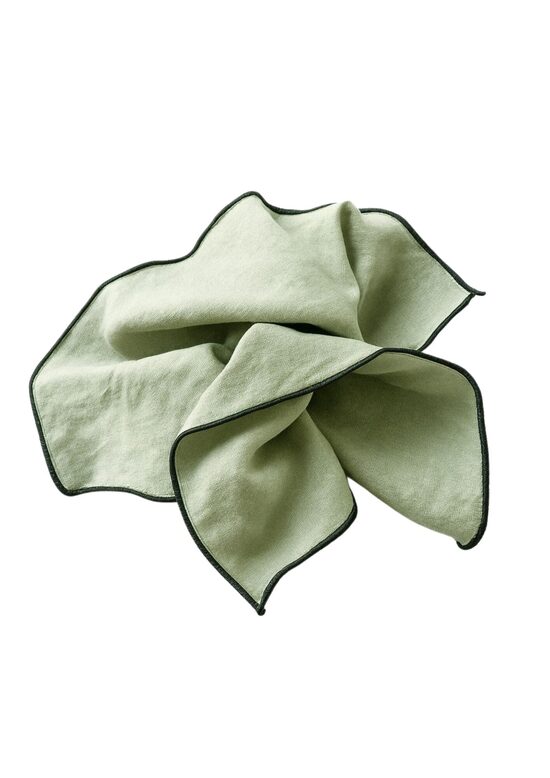 Zaļas salvetes ar pelēku maliņu